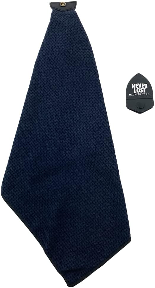 review 1 Pack Magnetic Golf Towel - Strong Magnetic Hold to Golf Carts or Clubs, Deep Waffle Pattern, Microfiber Fabric for Superior Water Absorption - Golf Towels for Men & Women