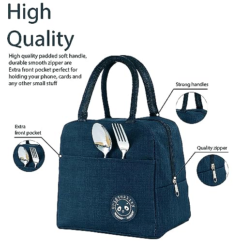 Image of Milton Lunch Bag Office Tiffin Bags for Men Women Kids | Insulated Hot Cold Travel Lunch Bag | for Lunch Tiffin Box & Bottle | for Office & School - Pack of 2 (Blue & Pink)