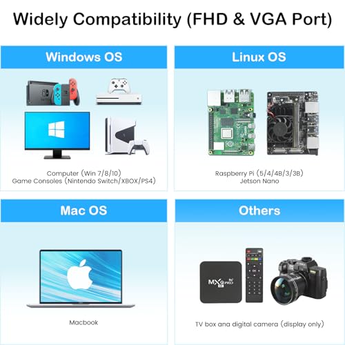 Image of ELECROW 11.6 Inch Portable Monitor - IPS Capacitive Touchscreen Monitor with HD VGA Port, 1920x1080P LCD Display Built-in Dual Speakers Touch Screen for Raspberry Pi 5 /4 /3, PS Xbox, Windows 11 /10 /8 /7