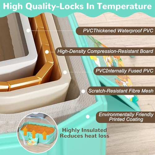 YTACREA Baby Badewanne Groß Faltbar, Multifunktionale Tragbare Babywanne für 0-8 Jahre, Kinderbadewanne Mobile Badewanne für Dusche, Integrierte Babybadewanne mit Ablassschraube, Platzsparende, Grün