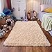 Evitany Tappeto a Pelo Alto per Soggiorno in Tinta Unita Faux Fur Morbido Soffice Tappeto Peloso per la Decorazione della Casa,Beige,160 x 230 cm