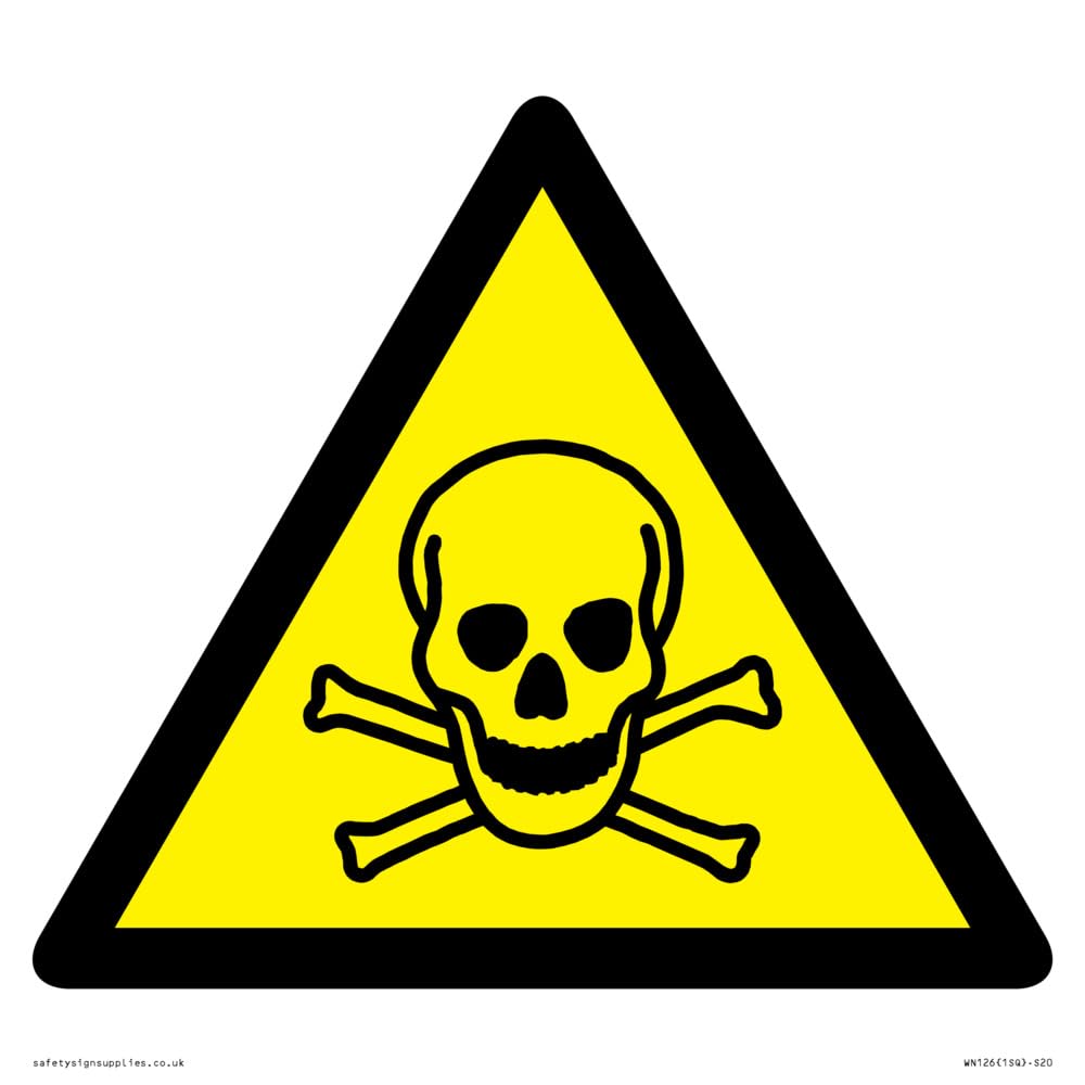W016 Warning: Toxic material Sign - 200x200mm - S20