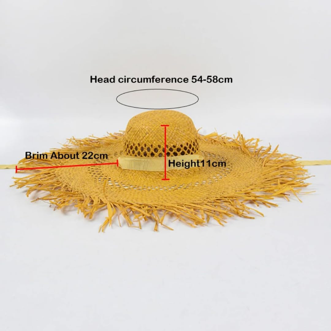 Sonnenhut Strohhut Hut Raffia Strandhüte Mit Großem Rand Für Frauen Mit Breitem Sonnenhut Für Damen Mit Hohlem Atmungsaktivem Strohhut