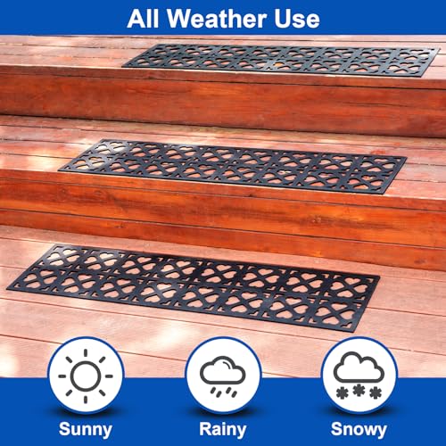 Snapklik.com : Spurtar Rubber Stair Treads Non Slip Outdoor 35x10