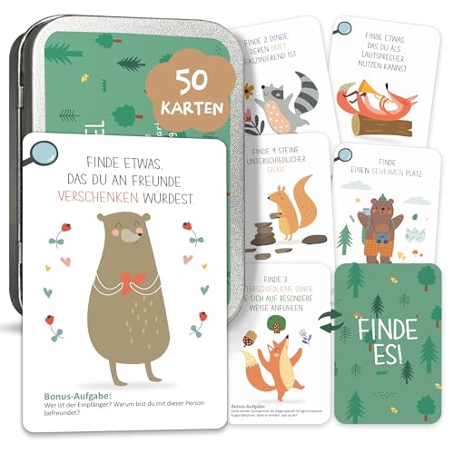 50 Entdeckerkarten für Kinder - Entdecker Spielzeug für draußen - Gefunden...