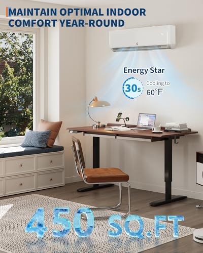 Image of Garvee 9000 BTU Mini Split AC /Heating System, 115V WIFI Enabled, Energy Efficient Wall-Mounted Heat Pump Air Conditioner, Cools Up to 450 Sq.Ft, Complete with Installation Kits
