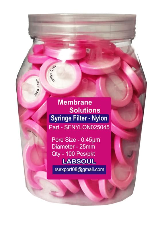 Nylon Syringe Filters Membrane - 25mm Membrane Diameter, 0.45μm Pore Size, Biological Filters,Pack of 100.-image-7
