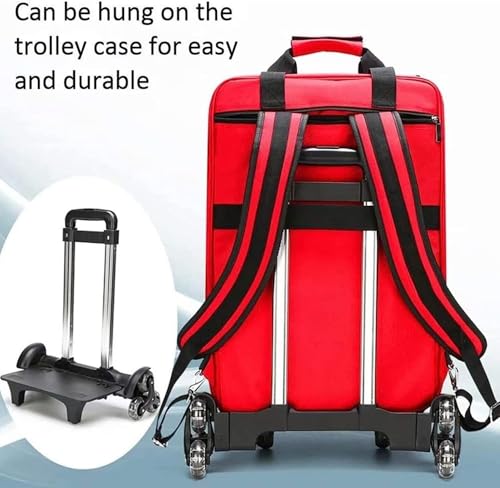Kit de primeros auxilios portátil con carrito desmontable para rescate de emergencia, ideal para senderismo al aire libre, camping y viajes, Red