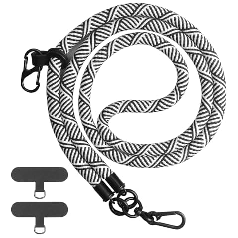 Gzerma Cell Phone Lanyard Adjustable Nylon Neck Strap Crossbody Thick Rope Lanyard Spacer, with Ultra Thin Patch Cover