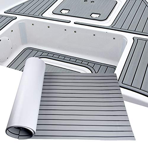 SenMore Tapis de Sol en Mousse Marine EVA, Tapis Antidérapant en Bois de Teck Lmitation, Utilisé pour Bateaux, Yachts, Véhicules Récréatifs, Sols de Jardin...