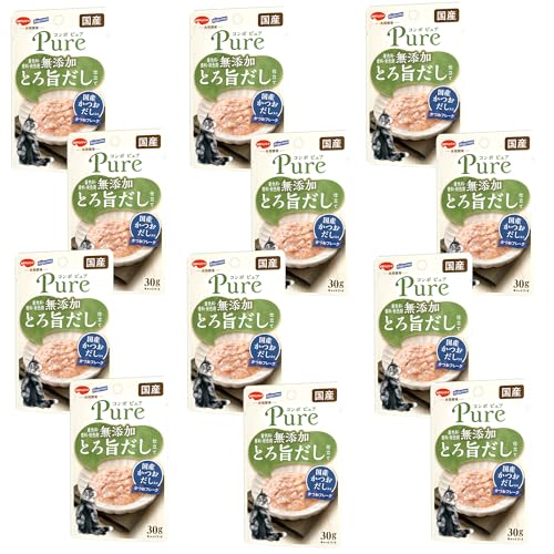 【12袋】【かつお・国産かつおだし入り】コンボ ピュア キャット パウチ 着色料・香料・発色剤無添加 アソート 猫用おやつ 水分補給 PURE