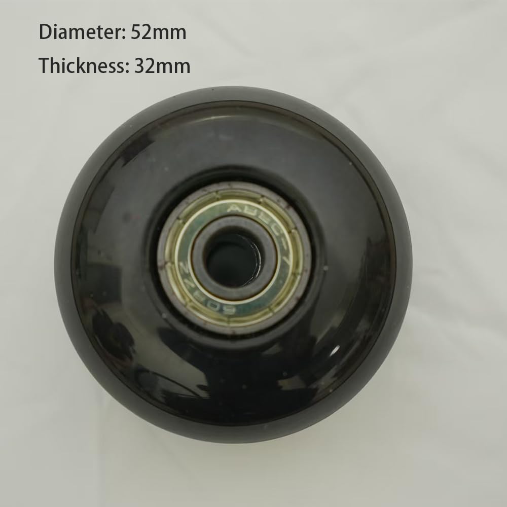 GOKIRUXX Set of 4 52mm Skateboard Wheels with Bearings Set and Spacers 95A for Trick Street Park Skateboard Wheels Replacement