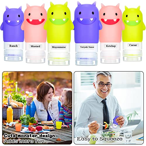 Meanplan 6 Set Silicone Mini Condiment Squeeze Bottles Lunch Supplies Cute Salad Dressing Bottle Portable Ketchup Soy Sauce Containers For Office Bento Box Accessories thumb #3