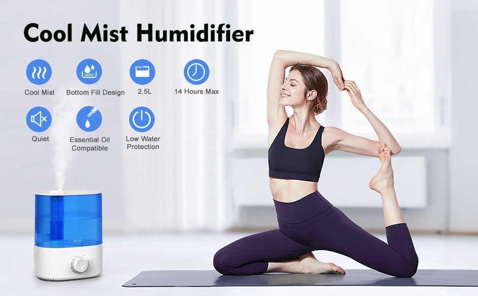 Image of Smart Ultrasonic Humidifier and Aroma Difuser, 5.5L Cool Mist Top Filling Humidifiers for Home & Bedroom The Large Capacity Water Tank Is Designed To Work room moisture BPA-Free Air Humidifier