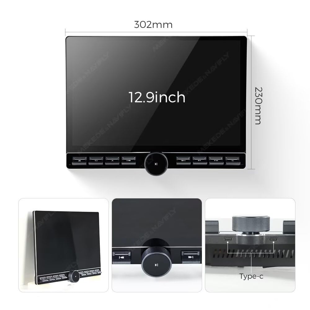 MekedeTech DUDUAUTO DUDU7 Touch Screen 12.9 inch inch Android Radio Upgrade Car Stereo,12G RAM 256G ROM Support 360 Cameras