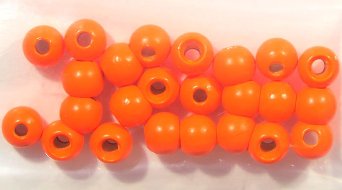 25 x BRASS beads 3,2 mm 1/8" (0,1g) FLUO ORANGE for fly tying