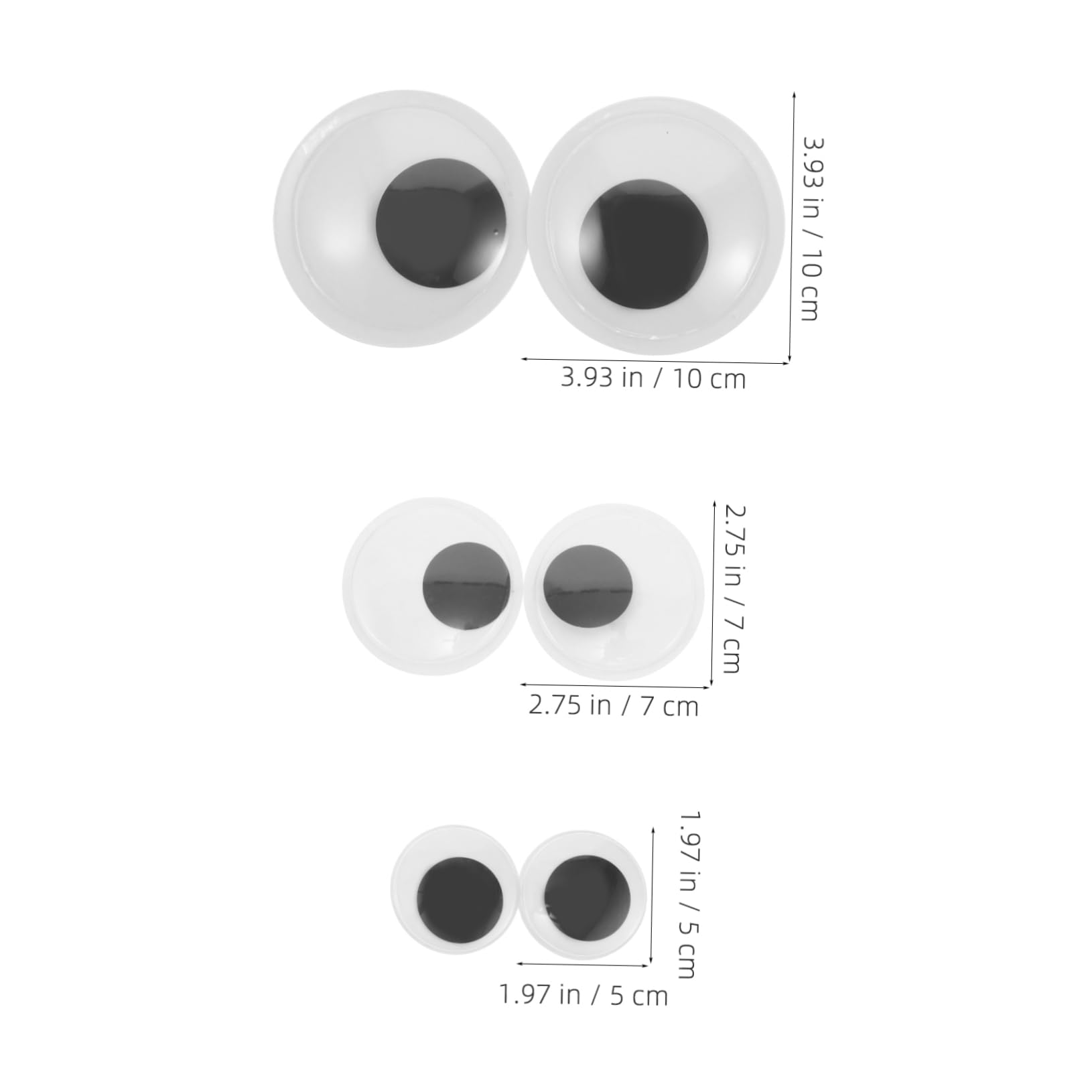 ULDIGI DIY Craft Kit 8pcs Giant Googly Eyes Self Adhesive Wiggle Eyes for Wall Furniture and Fridge Decorati