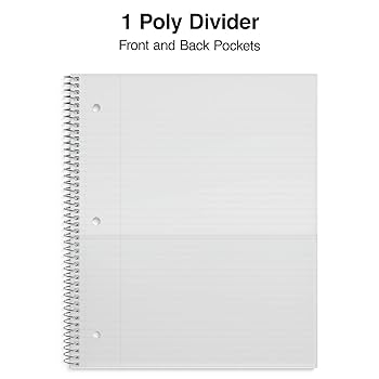 Amazon.com : Staples 919356 Accel 1-Subject Notebook 8.5