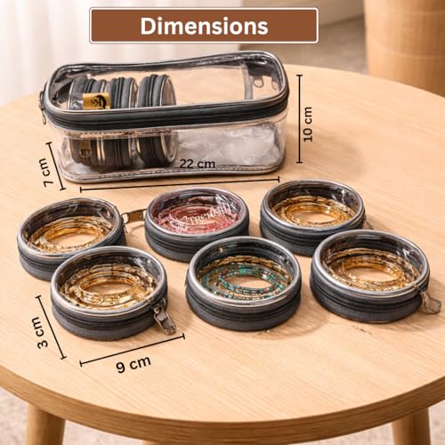 Image of Trendifly Set of 7 Transparent PVC Bangle Bracelet Chudi Case Organiser Box Pouch for Women | Multipurpose Travel Jewelry Earrings Rings Chain Storage Organizer