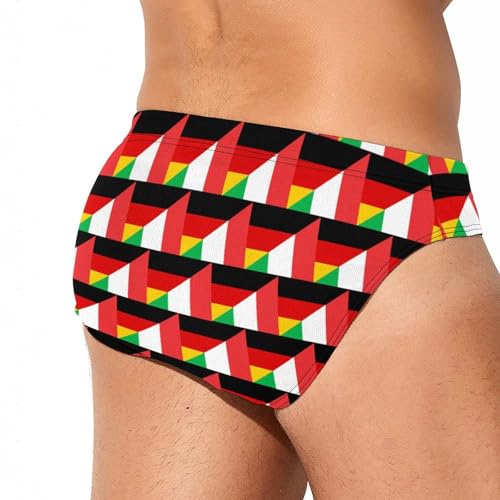 Italy and Germany Flag Printed Swim Briefs for Men Sexy Bikini Swimwear Elastic Beach Trunks Bathing Suit4