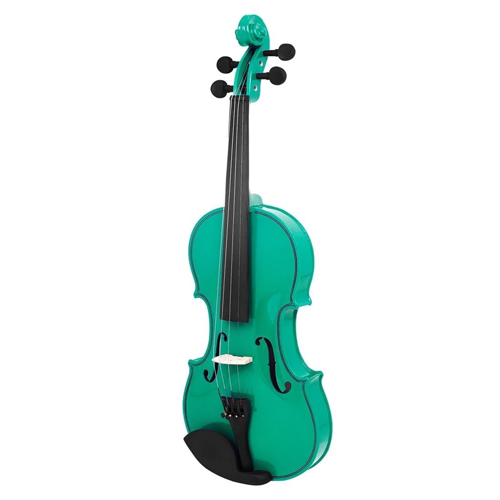 Violino Set Violino Acustico In Legno Massello A Grandezza Naturale 4/4 Per Violino Principiante Con Custodia E Violino Di Colore Verde/viola(Green)