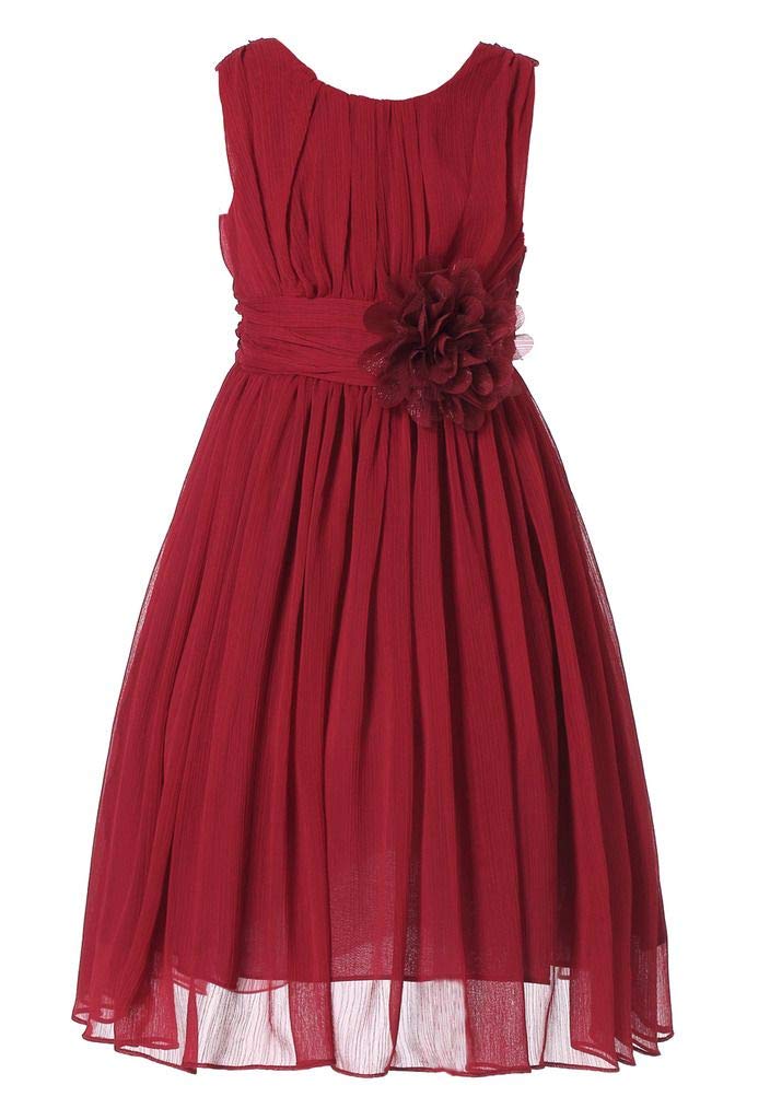 HAPPY ROSE Junior Bridesmaids Little Girls Elegant Ruffle Chiffon Summer Flowers Girls Dresses — view 4