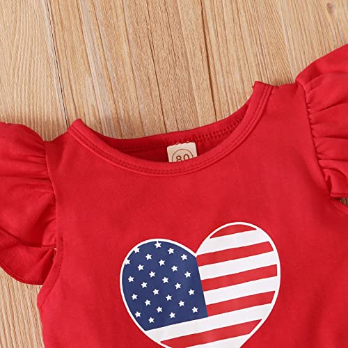 Camiseta infantil para meninas, manga mosca, dia da independência, dia 4 de julho, camisetas com est