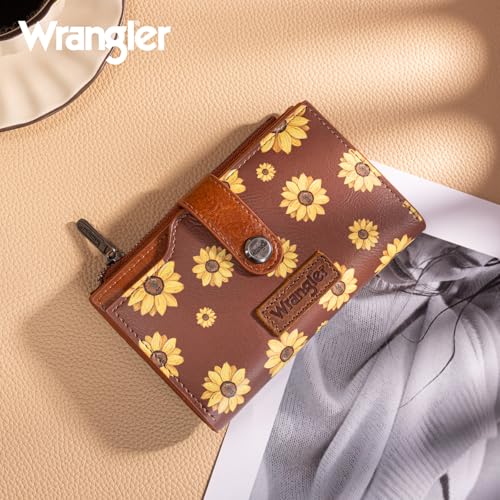 Wrangler Wallet for Women Bifold Card Holder with Zipper Pocket Ladies Clutch Purse with ID Window WG204-W0021BR - image 6