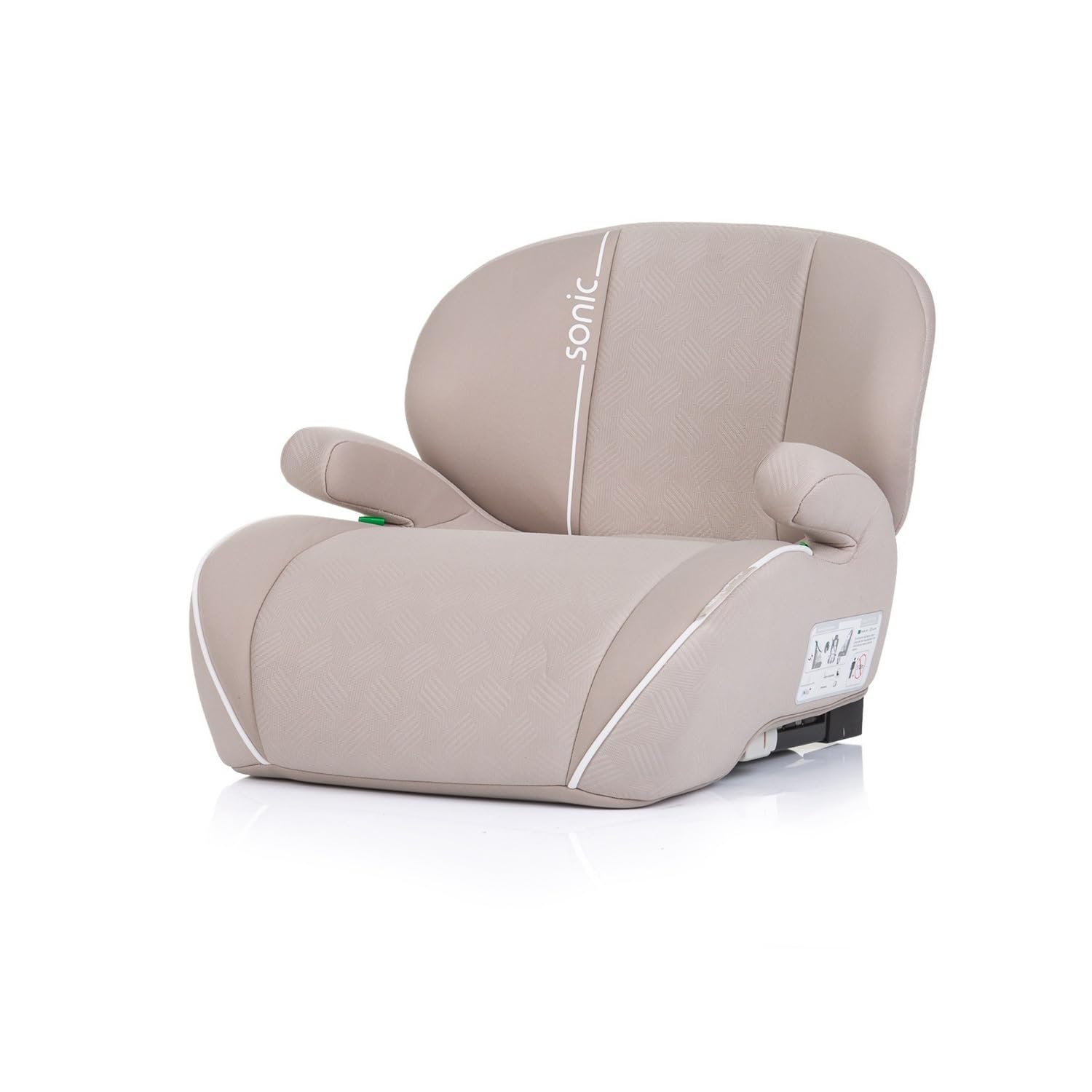 Chipolino Kindersitz, Sitzerhöhung Sonic Isofix, i-Size, 125-150 cm, Armlehne beige