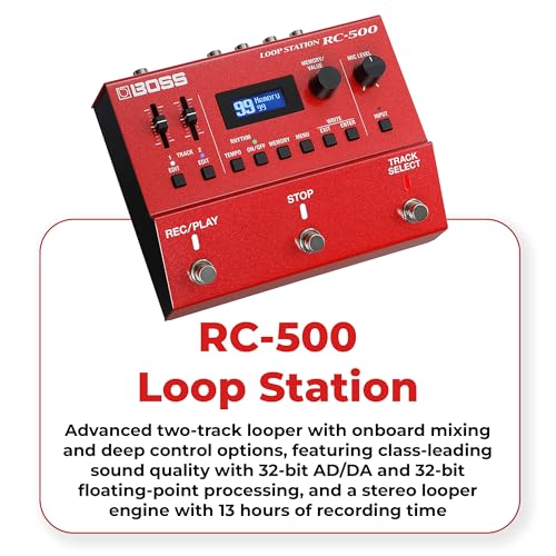 Image of Boss RC-500 Loop Station Bundle with Gearlux Power Supply, Instrument Cable, Patch Cable, and Picks | Bundle with Gearlux Power Supply, Instrument Cable, Patch Cable, and Picks