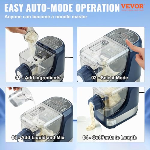 Vevor 150W AUTOMATIC NOODLE MAKER Machine With 8 Pasta Shapes, 4 Intelligent Modes, 500G Flour Capacity Pasta Maker Machine thumb #1