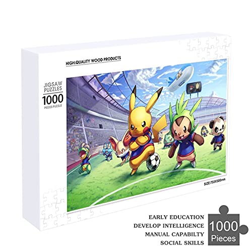 Houten puzzel 1000 PCS voor volwassenen en kinderen,Japanse anime schattige cartoon voetbalspel moeilijke uitdaging… - Image 5