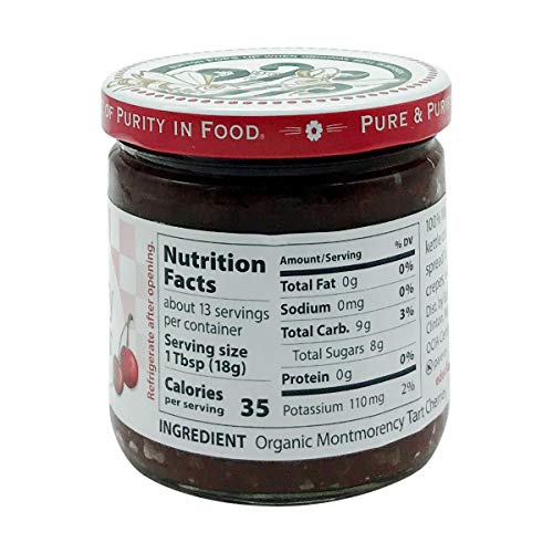 Eden Organic Cherry Butter, 8 Oz Glass Jar, Montmorency Tart Cherries #TOP2
