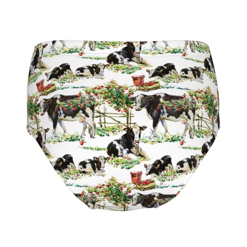 Watercolor Farm Animals Cows Girls' Underwear Soft Cotton Little Girls Panties Comfort Briefs2