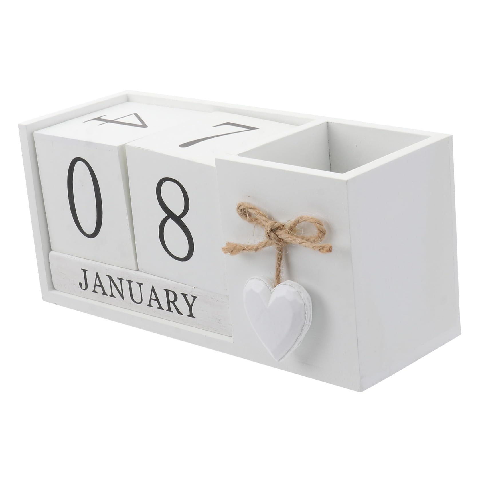 TOPBATHY 1pezzi Portapenne in Legno Contenitore per Penna e Calendario da Tavolo Pratico Portaoggetti per Cancelleria Organizza Penne e Accessori