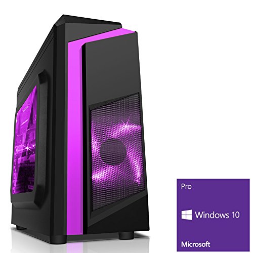 OCHW F3 Purple Ultra Fast Gaming PC Desktop Computer AMD A8 9600 Quad Core ATI Radeon HD R7 Graphics USB 3.0 1TB, 480GB SSD 16GB DDR4 Wifi Windows 10 Pro