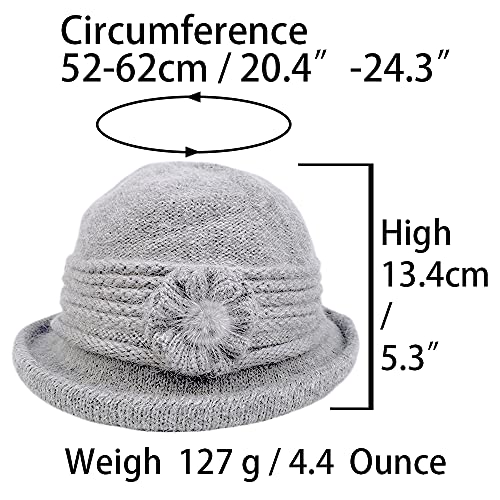 ZffXH Inverno Autunno Lana Maglia Cappello Cloche