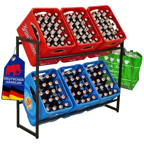 PROREGAL Getränkekistenregal BALDENEYSEE mit 2 Haken & 2 Auflageträger, HxBxT 82x104x32cm,...