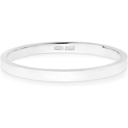 Miabella 925 Sterling Silver Flat Comfort Fit Band Ring for Women and Men 2mm, 4mm, 6mm Made in Italy