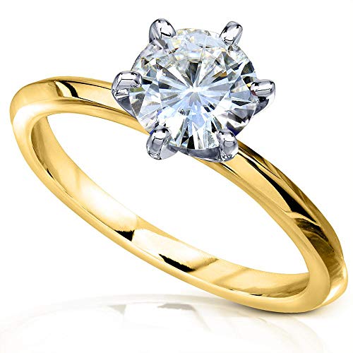 Kobelli Classic Solitaire Round Brilliant Moissanite Engagement Ring 1 Carat 14k Yellow Gold (GH, VS)2