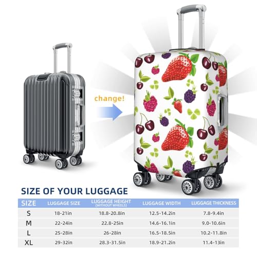 Travel Luggage Cover Protector - Colorful Strawberry Fruit Anti-Scratch Suitcase Covers Fits 18-32 Inch Luggage2