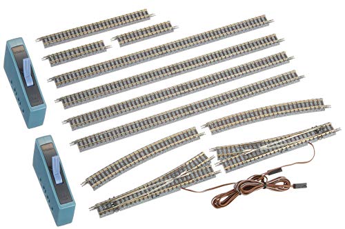 Preisvergleich Produktbild TomyTEC 910923 Schienen-Startset, Abzweigung, mit Weichen-Kontrollboxen