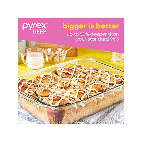Pyrex 1135014 Deep 3-Pack Glass Baking Dish Set (9"X13", 7"X11", 8"X8") With Bpa-Free Lids, Rectangular Glass Bakeware thumb #6