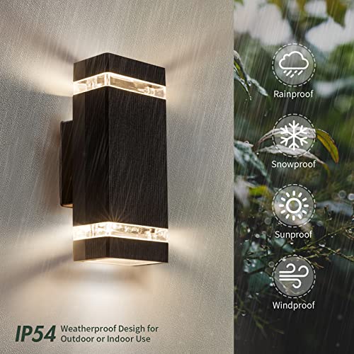 Aranzyec Outdoor Wall Lights Mains Powered, Aluminium Up Down Outside Wall Lights, Max 35W GU10 - Image 2
