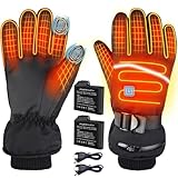 XHP 電熱グローブ バイク用 7.4V 6000mah大容量バッテリー2個付き 10本の指+手の甲発熱 3段階温度調節 最高65℃ 急速加熱 加熱手袋 ヒーター手袋 タッチパネル対応 電熱手袋 均一発熱 滑り止め 防風 防寒 防水 グローブ 冬 保温 柔らかい充填綿 ヒーターグローブ 水洗い可能 アウトドア 登山 通勤 スキー 釣り 自転車 男女兼用 冬の必需品 プレゼント フリーサイズ