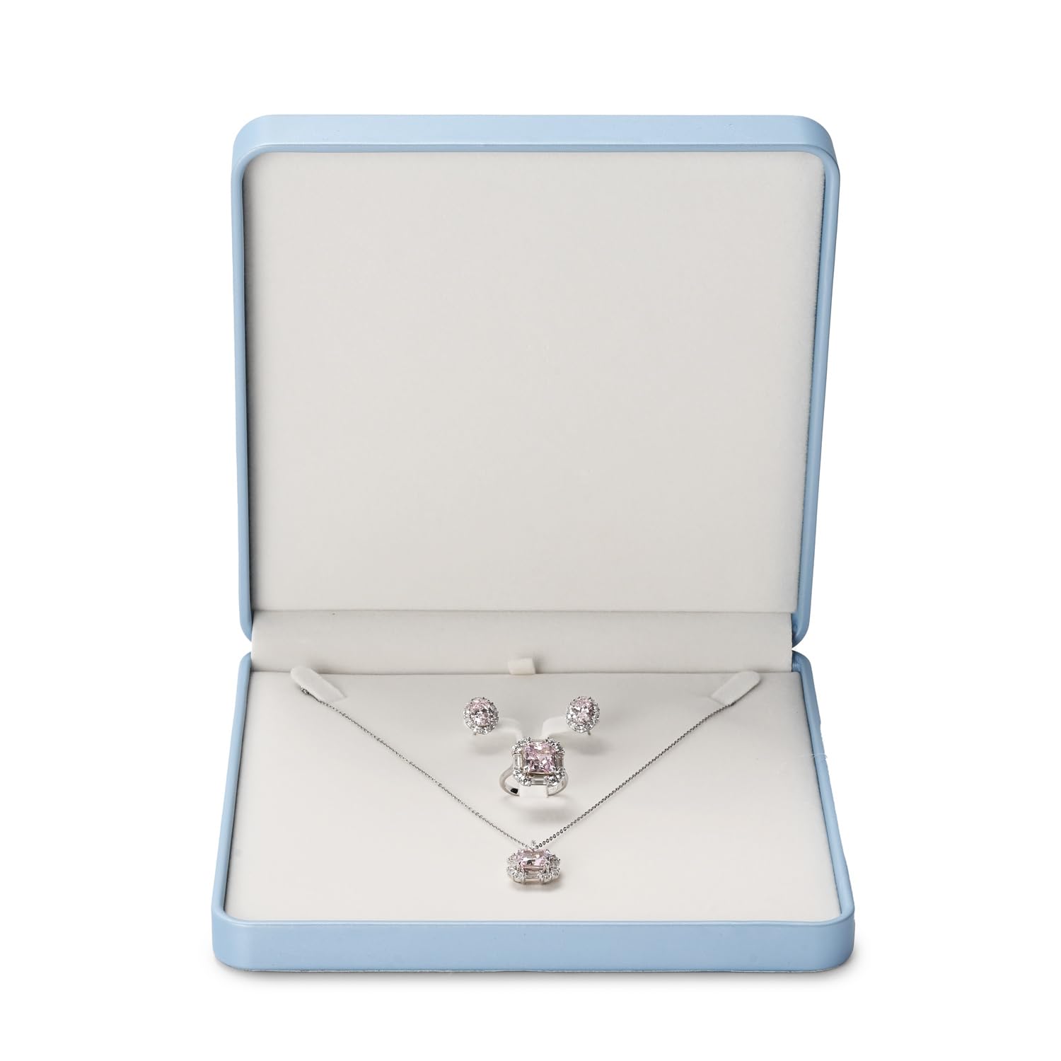 Oirlv Luxury Leather Jewelry Set Box Big Necklace Storage Case Jewelry Gift Box for Bracelet Necklace Earring Ring(Sky Blue)