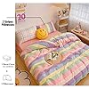 VM VOUGEMARKET Colorful Stripes Duvet Cover Set Queen,3 Pieces Cotton Rainbow Duvet Cover with 2 Pillowcases,Lightweight Luxury Bright Bedding Set for Girls Kids -Full/Queen,Rainbow #2