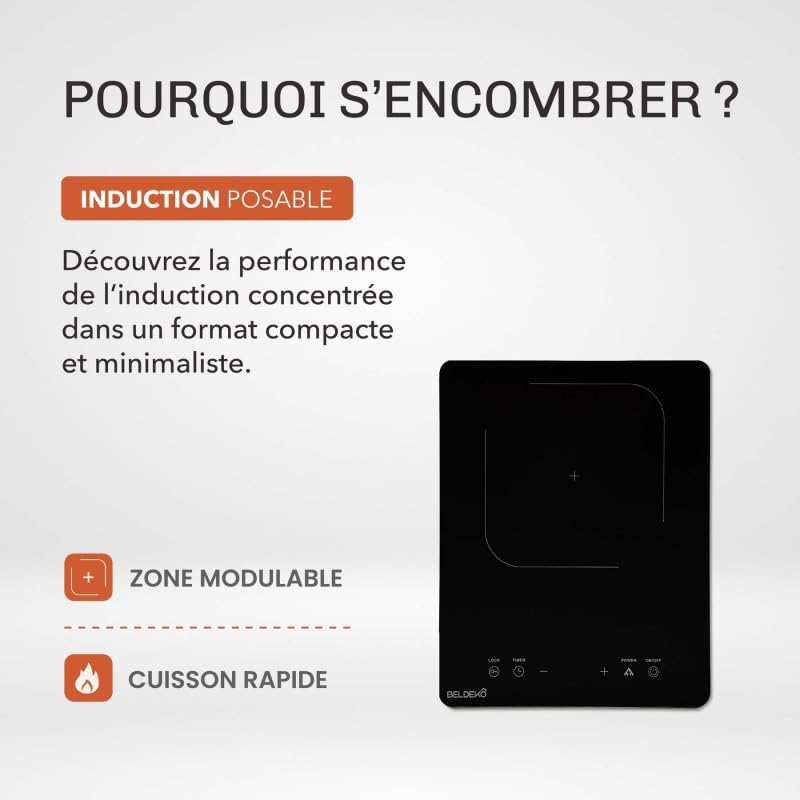 BELDEKO Plaque Induction Portable 1 Feu 2100W - Marque Française