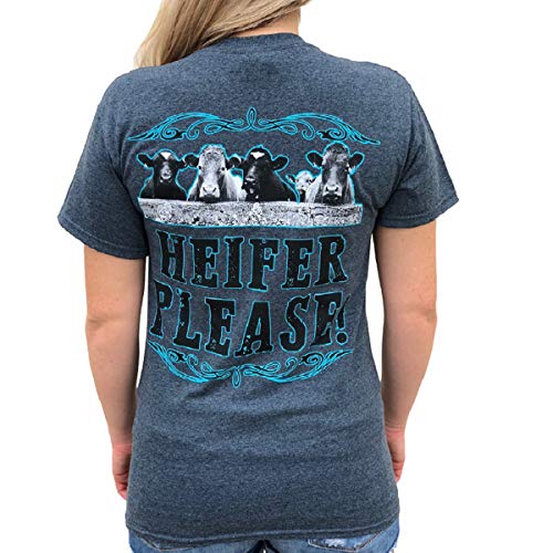 Country Life Heifer Please Women's T-Shirt (Large, Heather Gray)