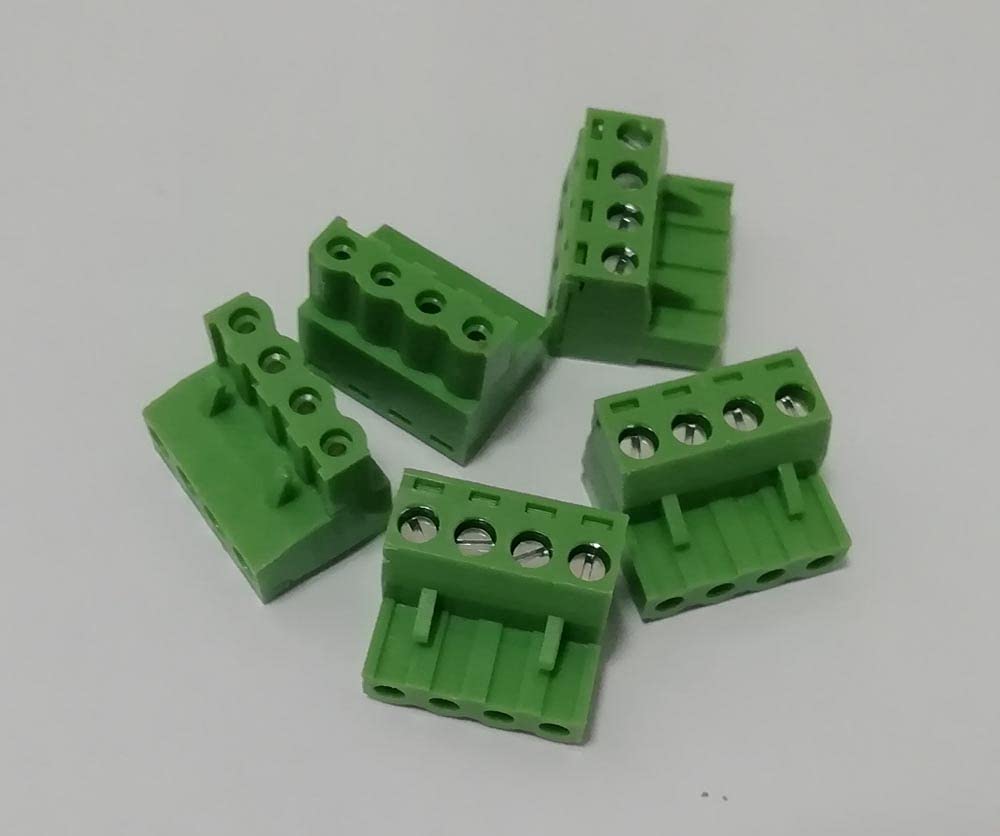 New for 5Pcs 4 Pin - 5.08mm Pluggable Quick Connector - Terminal Block - Phoenix Plug, 300V 15A, 4PIN 5.08MM Phoenix Plug